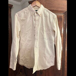 J Crew Always Cream Ivory Denim Cotton Button Down Shirt